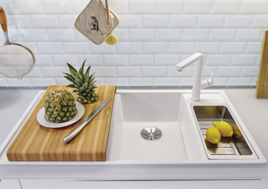 sink with chopping board